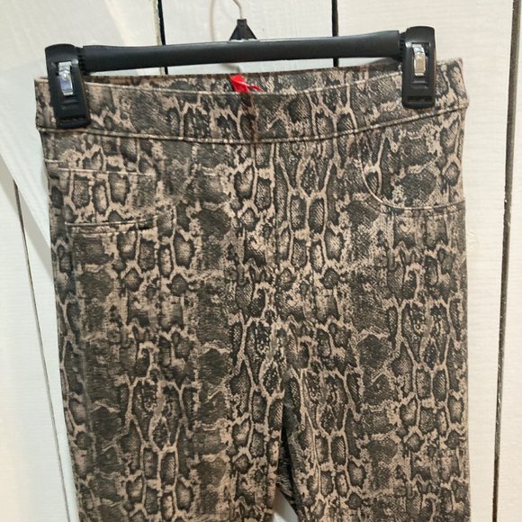 Spanx snakeskin pull on jeggings tan brown small - Picture 3 of 6